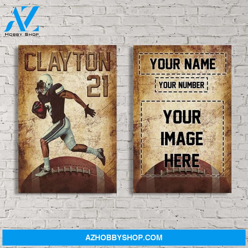 Football Personalize Photo custom canvas prints With Photo