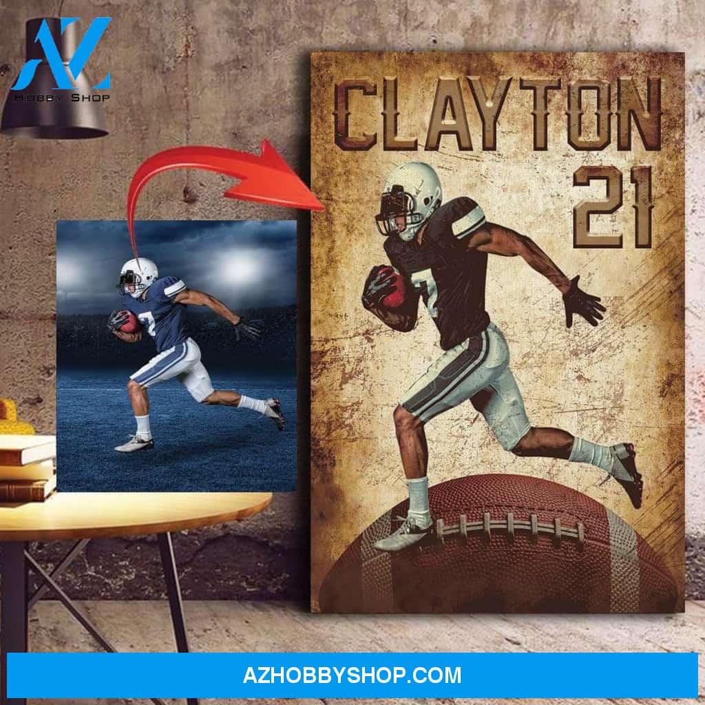 Football Personalize Photo custom canvas prints With Photo