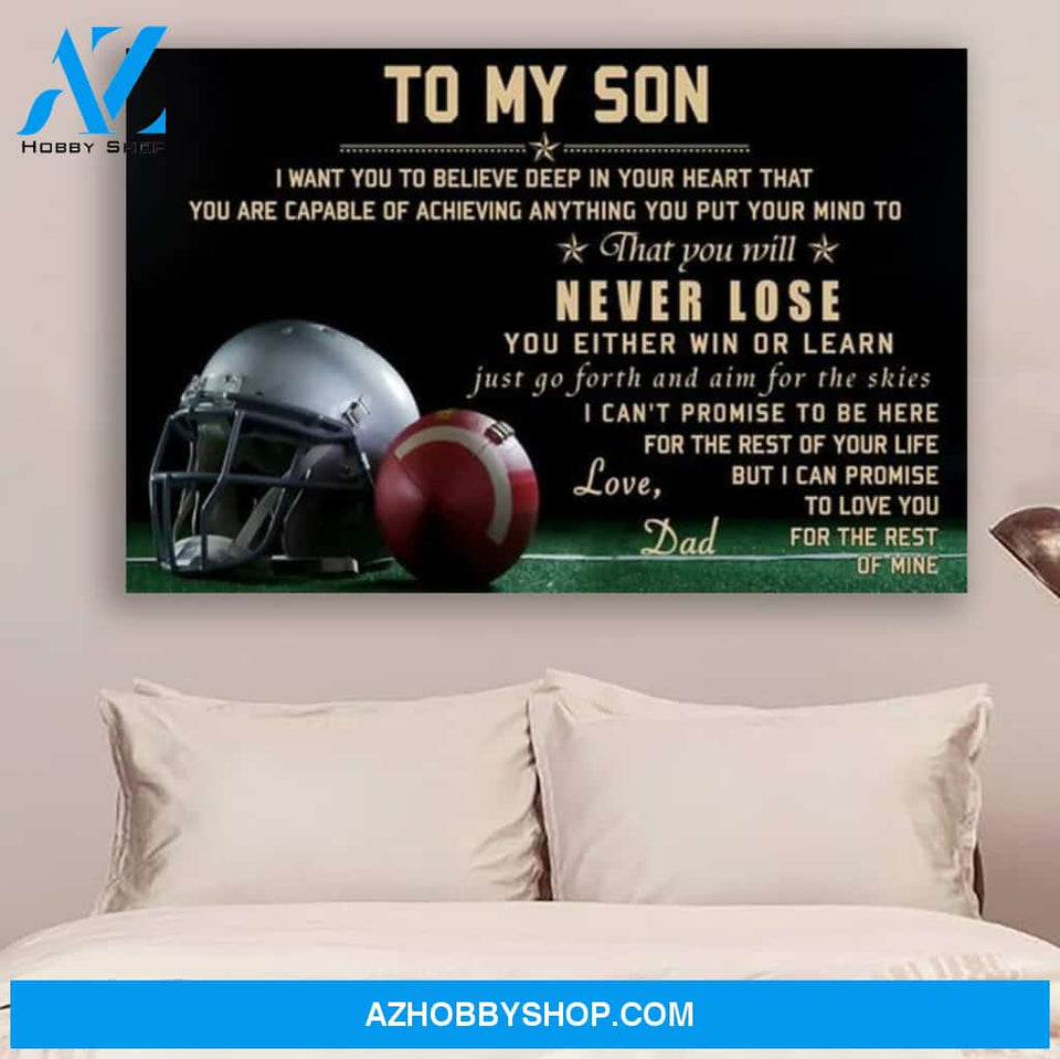 G-Football Poster - dad to son - never lose