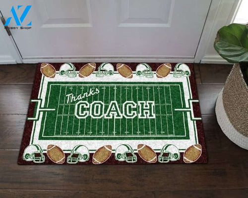 Football Thanks Coach Funny Indoor And Outdoor Doormat Gift For Football Lovers Birthday Gift Decor Warm House Gift Welcome Mat