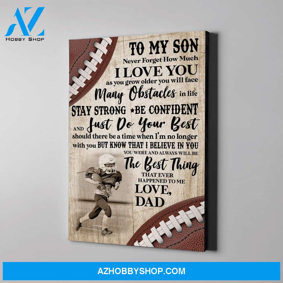 Football - To my son Custom Canvas Prints With Photo