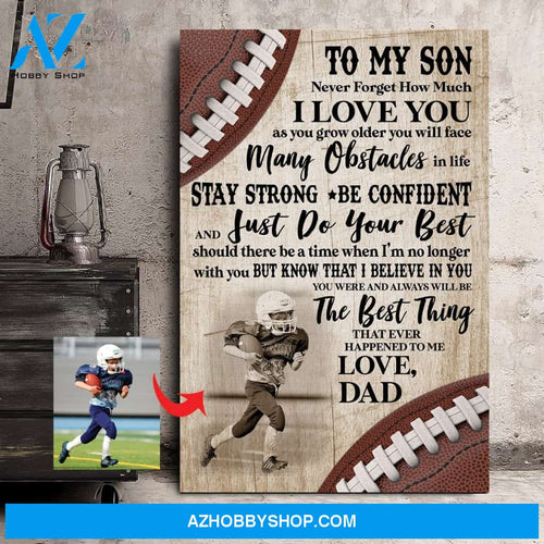 Football - To my son Custom Canvas Prints With Photo