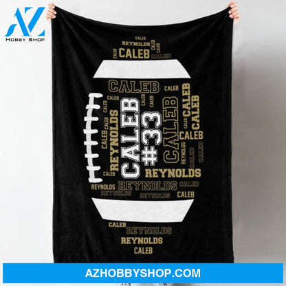 Football Word-Art - Personalized Blanket - Football