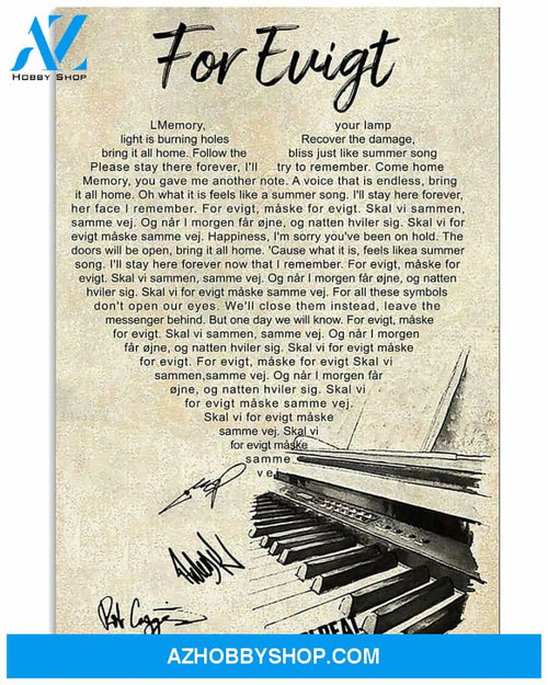 For Evigt Lyrics Canvas Wall Art Gift Friend