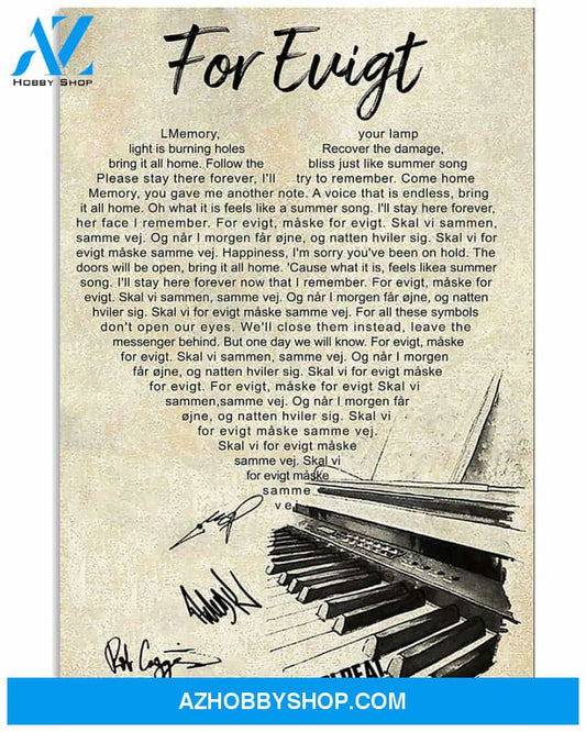 For Evigt Lyrics Canvas Wall Art Gift Friend