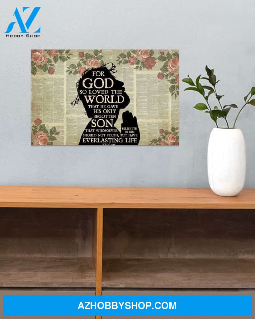 For God So Loved The World Easter Canvas And Poster Wall Decor Visual Art