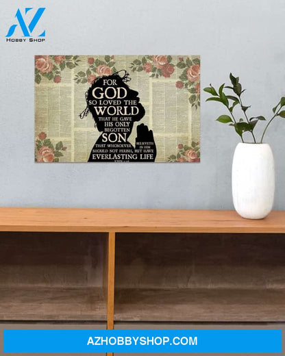 For God So Loved The World Easter Canvas And Poster Wall Decor Visual Art