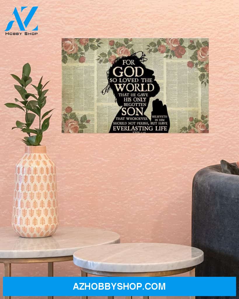 For God So Loved The World Easter Canvas And Poster Wall Decor Visual Art