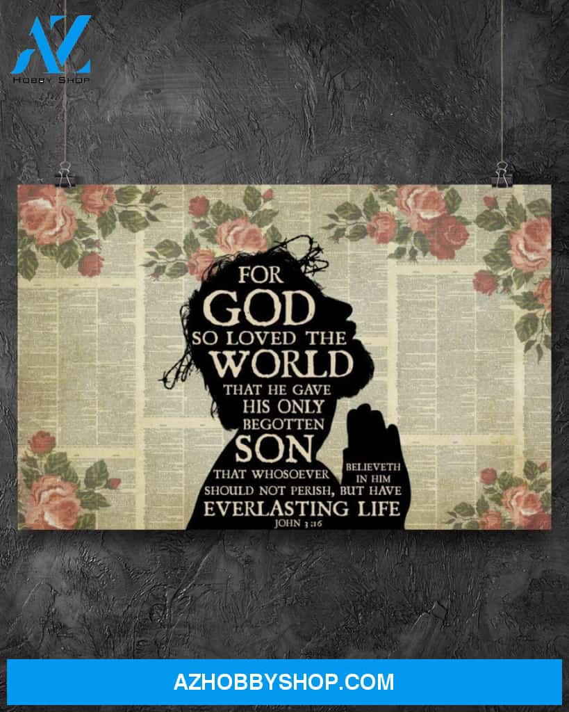 For God So Loved The World Easter Canvas And Poster Wall Decor Visual Art