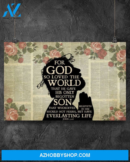 For God So Loved The World Easter Canvas And Poster Wall Decor Visual Art