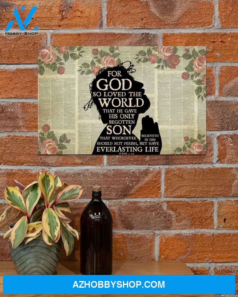 For God So Loved The World Easter Canvas And Poster Wall Decor Visual Art