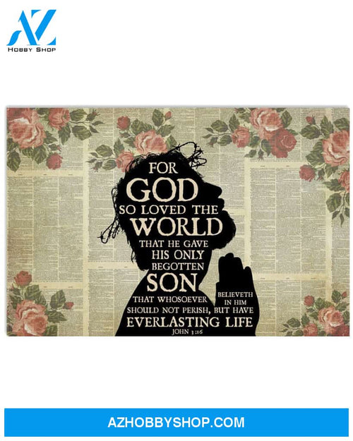 For God So Loved The World Easter Canvas And Poster Wall Decor Visual Art