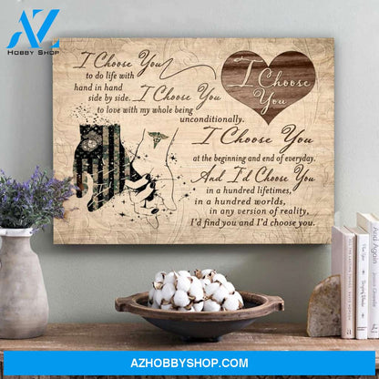 Gift For Her For Him Soldier Love Nurse Couple Canvas
