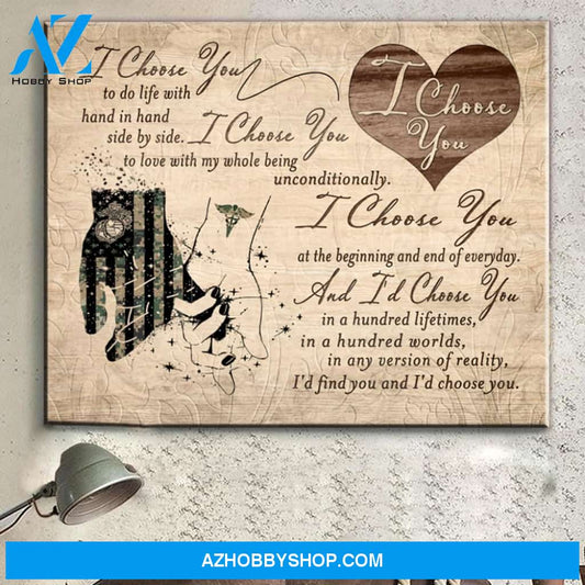 Gift For Her For Him Soldier Love Nurse Couple Canvas