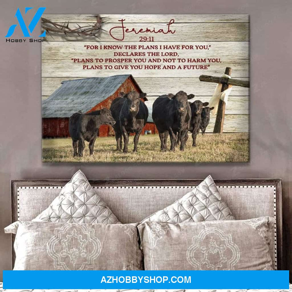 For I Know The Plans Cow Wall Art Canvas