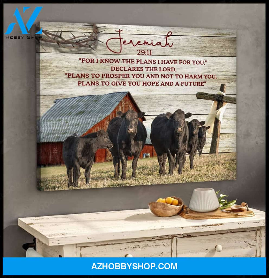 For I Know The Plans Cow Wall Art Canvas