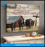 For I Know The Plans Cow Wall Art Canvas