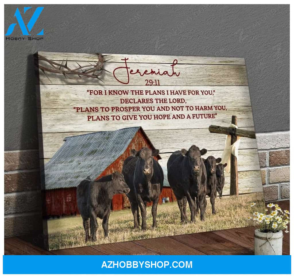 For I Know The Plans Cow Wall Art Canvas