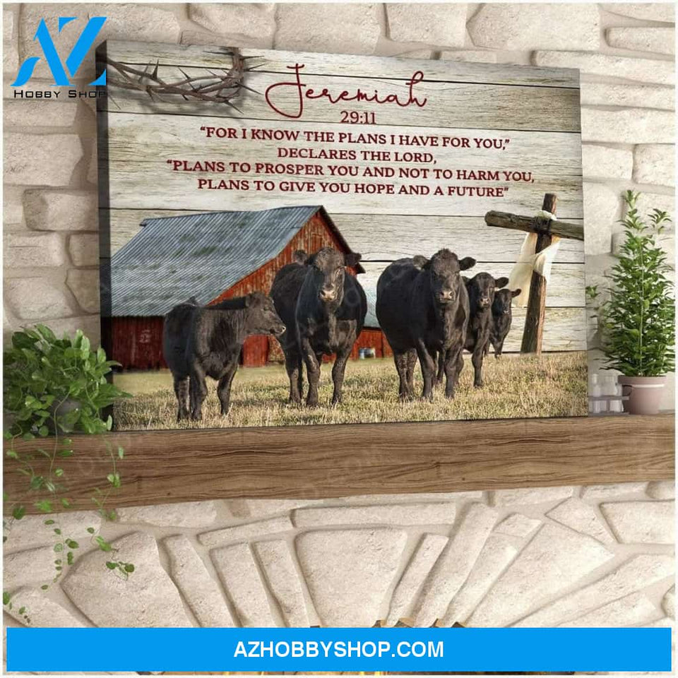 For I Know The Plans Cow Wall Art Canvas