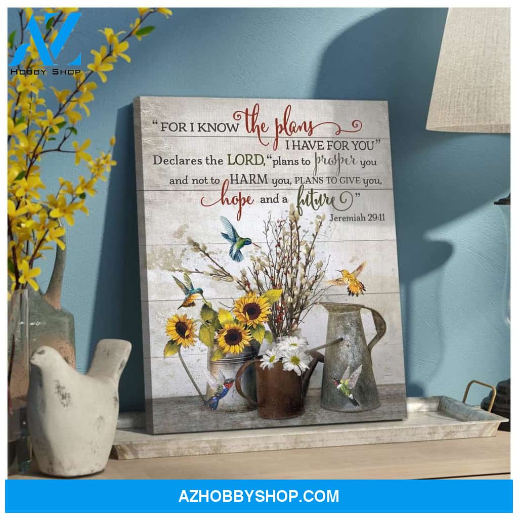 For I Know The Plans Hummingbird Wall Art Canvas