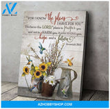 For I Know The Plans Hummingbird Wall Art Canvas