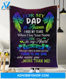 For My Dad In Heaven Memorial Blanket Gift For Friend Family 