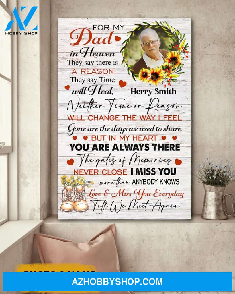 For My Dad In Heaven Personalized Canvas