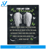 For My Son In Heaven Canvas Wall Art Unique Gifts