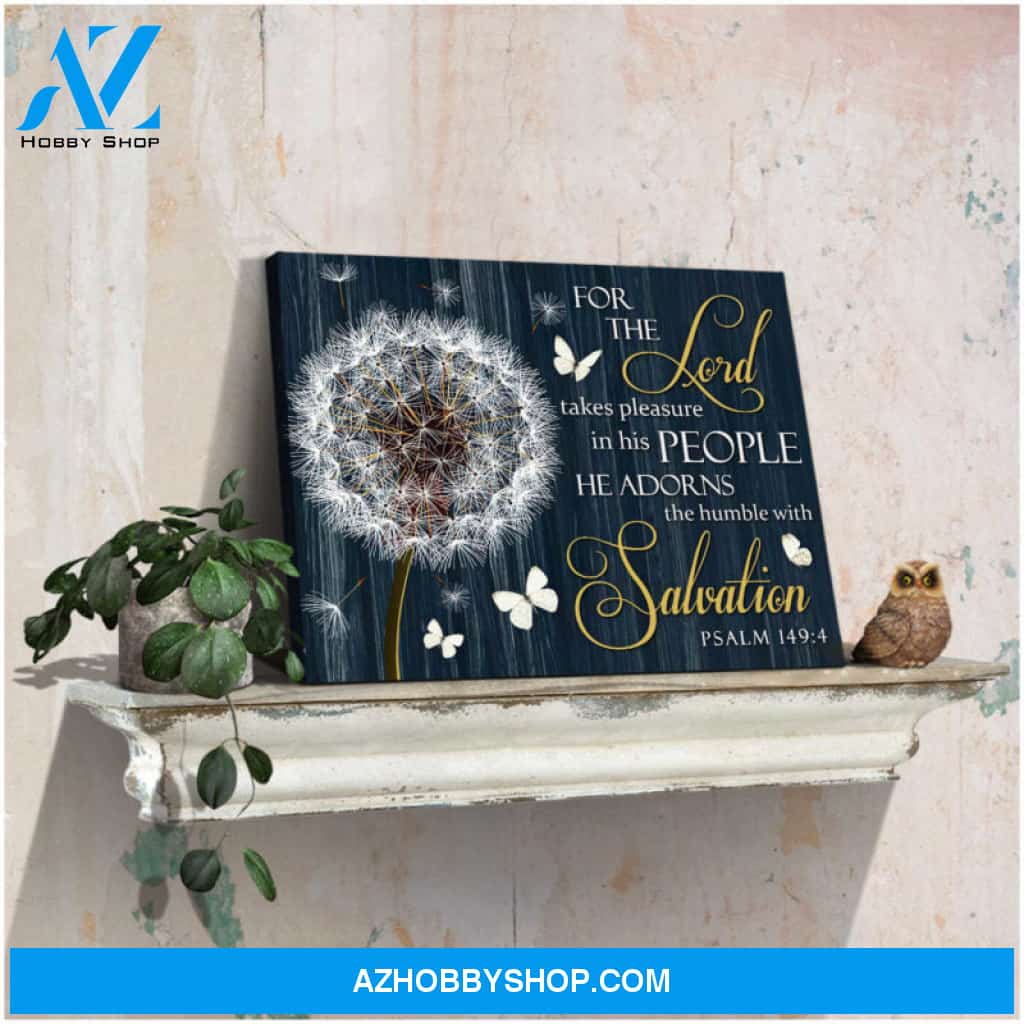Ohcanvas For the Lord takes pleasure in his people Dandelion and Butterflies Canvas Wall Art Decor