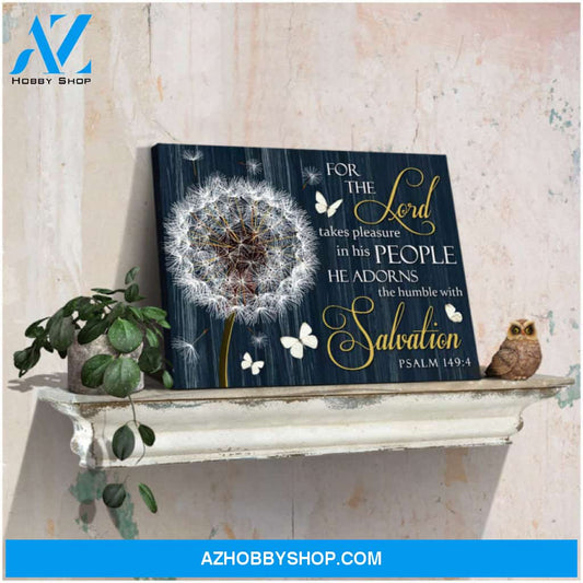 Ohcanvas For the Lord takes pleasure in his people Dandelion and Butterflies Canvas Wall Art Decor