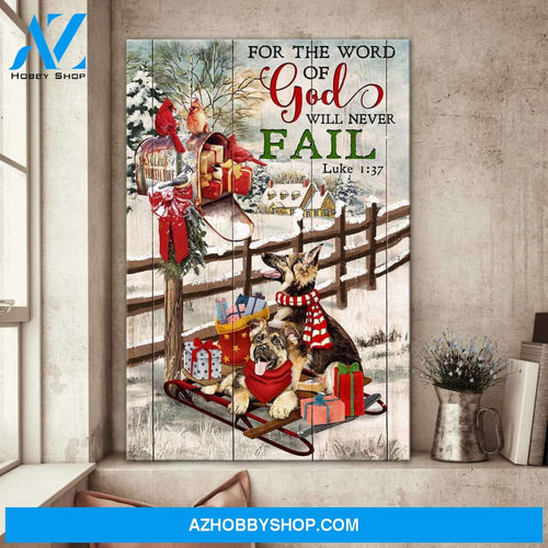 For the word of God will never fail - Jesus, German shepherd, Dog Portrait Canvas Prints, Wall Art