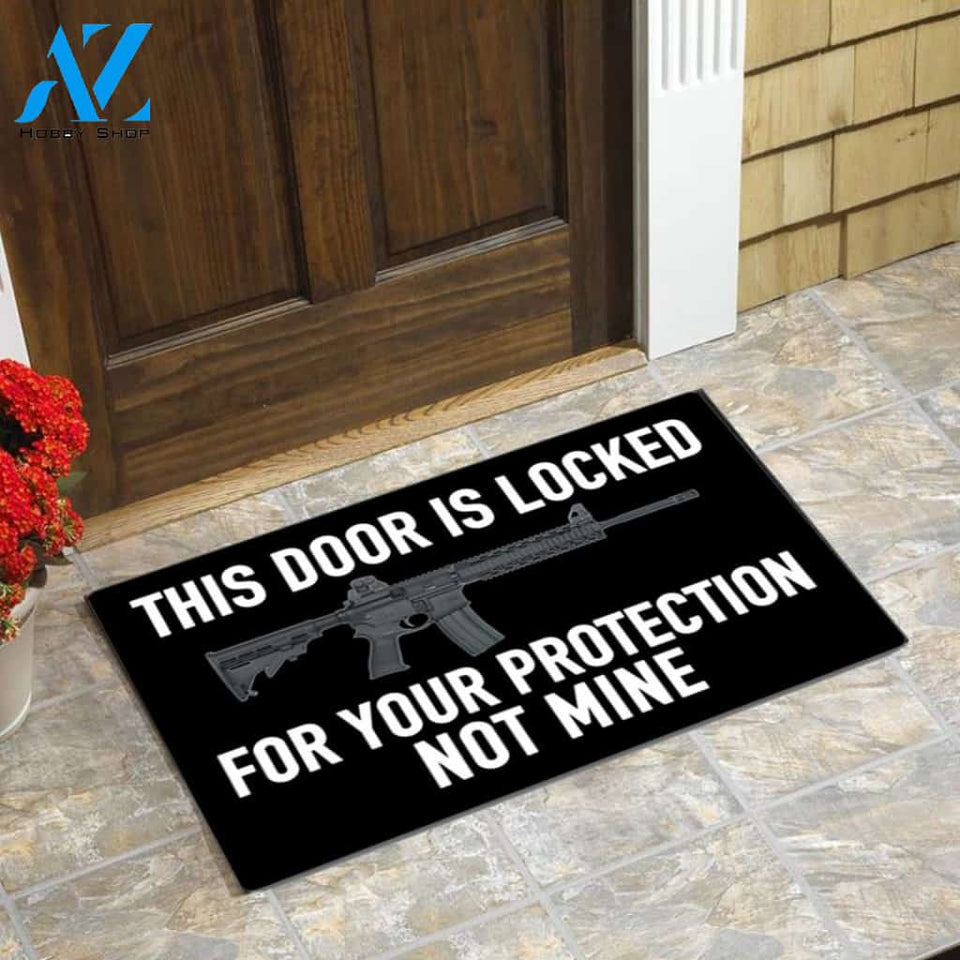 For Your Protection Not Mine Gun Protection Doormat | Welcome Mat | House Warming Gift