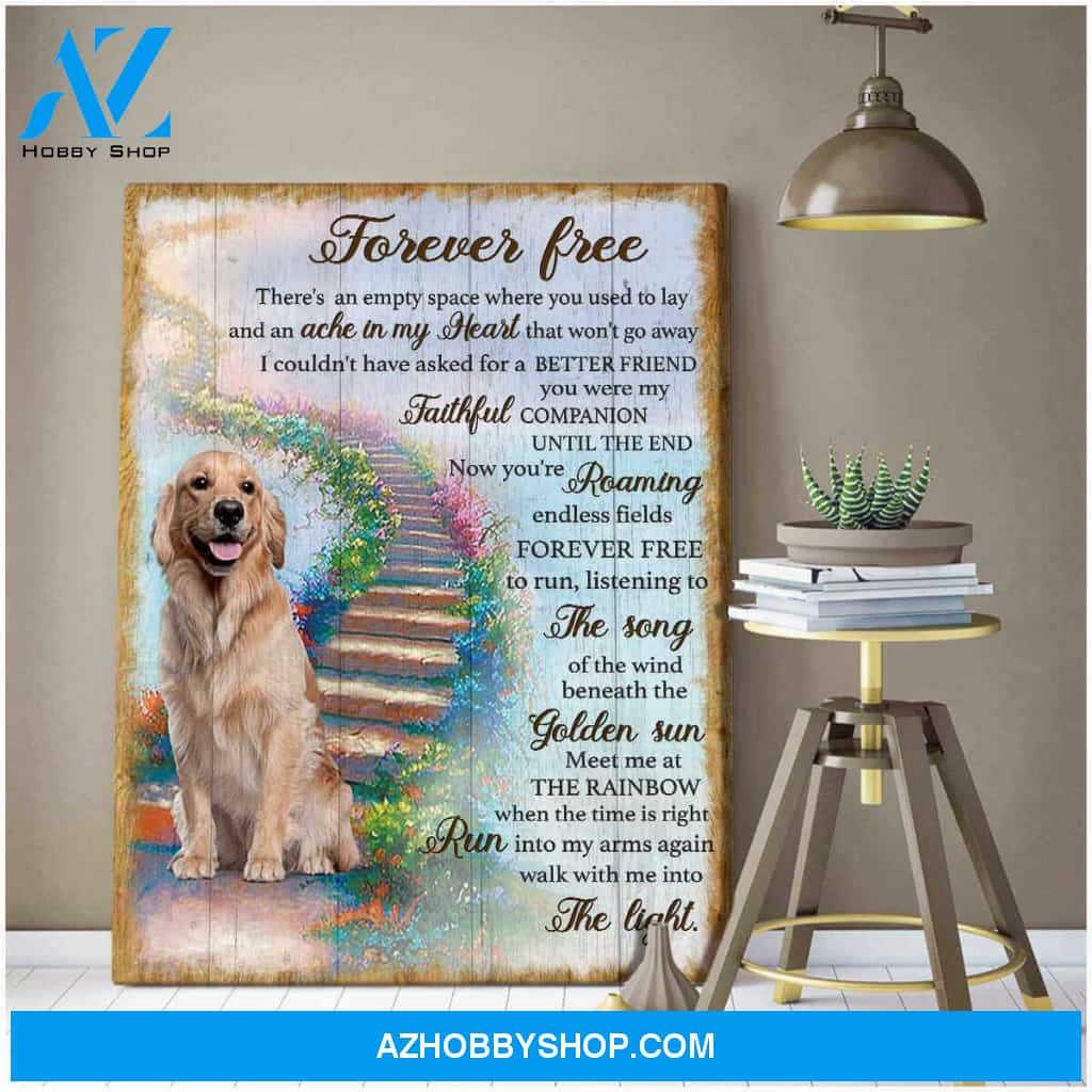 Forever Free Dog, Beautiful Dog Canvas Wall Art