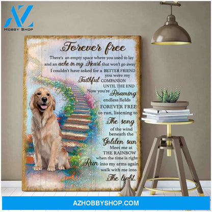Forever Free Dog, Beautiful Dog Canvas Wall Art
