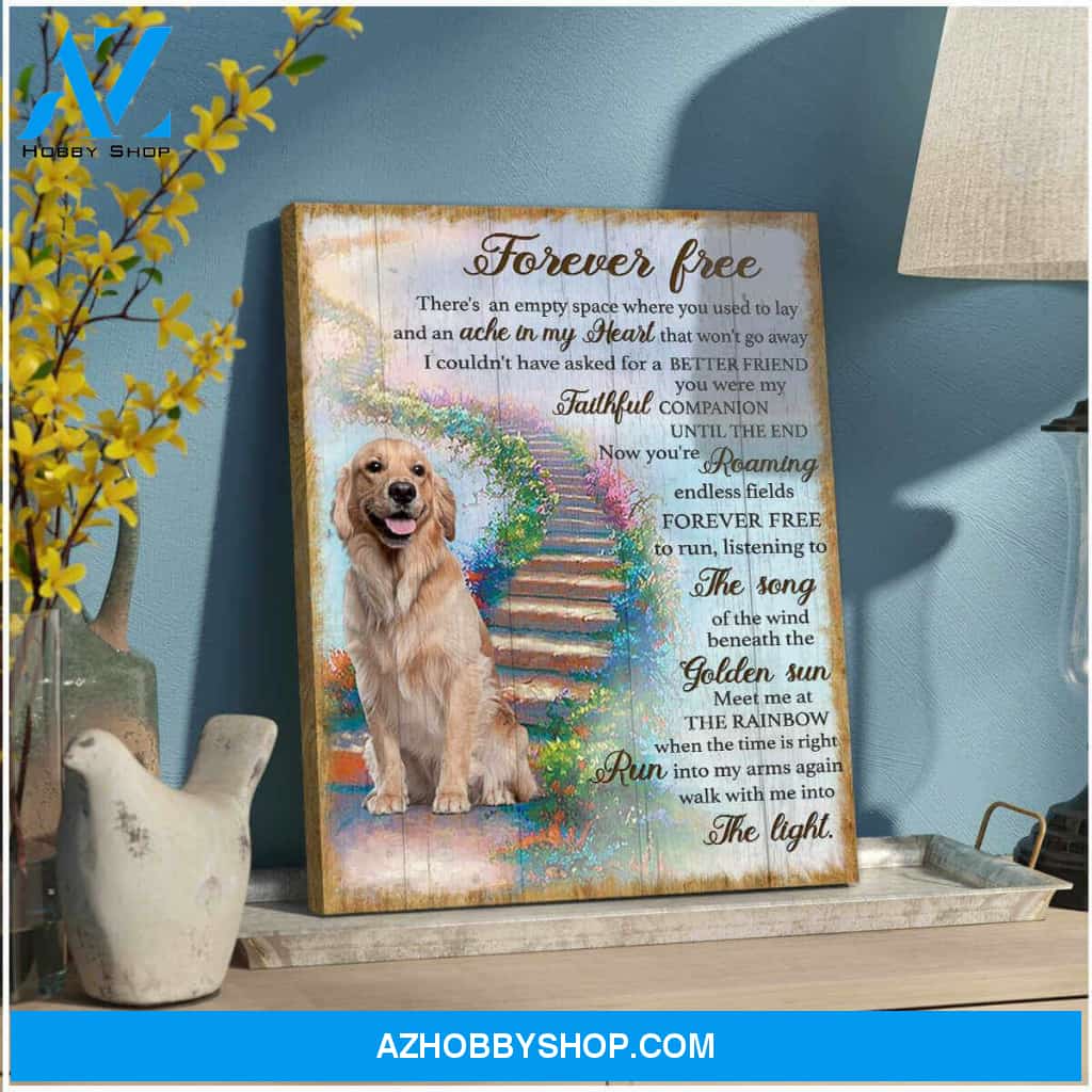 Forever Free Dog, Beautiful Dog Canvas Wall Art