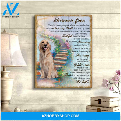 Forever Free Dog, Beautiful Dog Canvas Wall Art