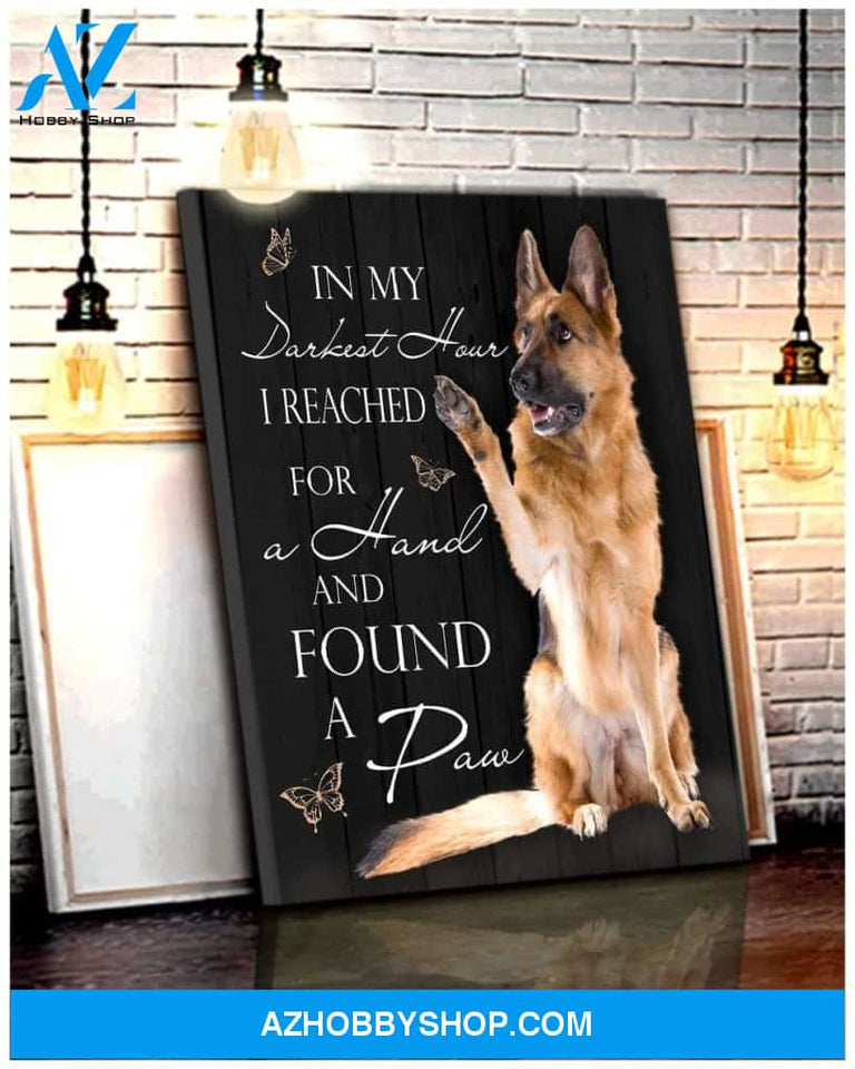 Found A Paw German Shepherd Wall Art Canvas