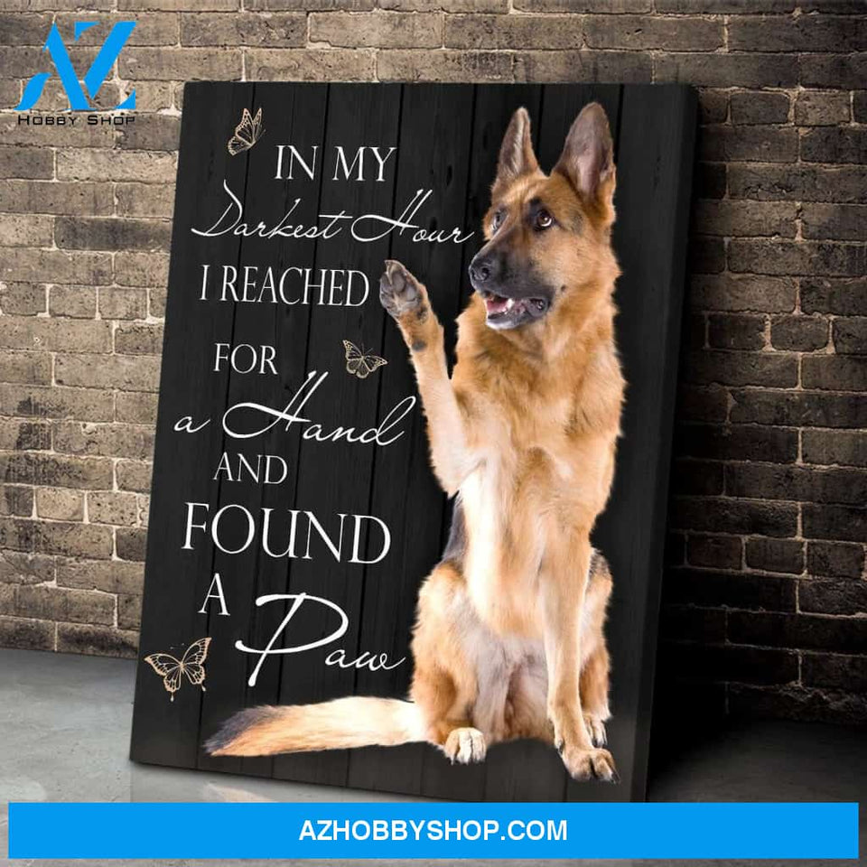 Found A Paw German Shepherd Wall Art Canvas