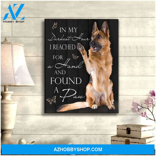 Found A Paw German Shepherd Wall Art Canvas