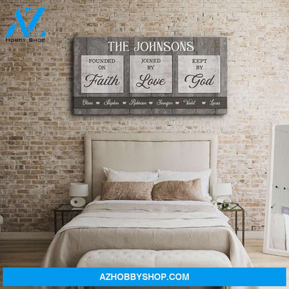 Founded On Faith - Personalized Custom Name Canvas