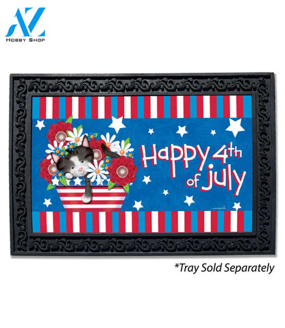 Fourth of July Kitty Doormat - 18" x 30"