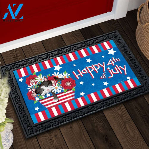 Fourth of July Kitty Doormat - 18" x 30"