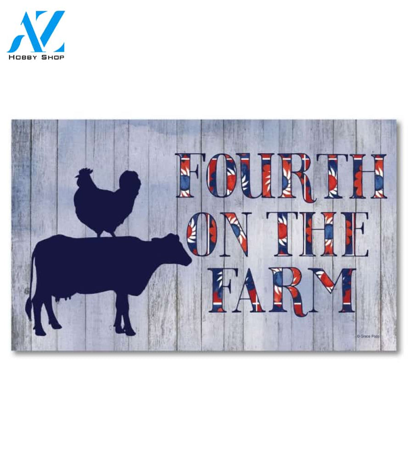 Fourth on the Farm Doormat - 18" x 30"