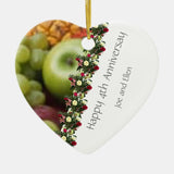 Fourth Wedding Anniversary Fruit And Flowers Ceramic Ornament