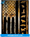 Fox Blanket, Fox Flag Fleece Blanket Blanket
