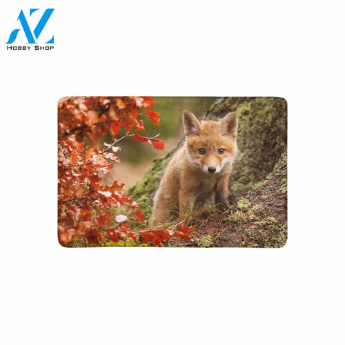 Fox With Maple Tree Little Animal Doormat Welcome Mat House Warming Gift Home Decor Funny Doormat Gift Idea