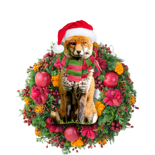 Godmerch- Ornament- Fox Christmas Ornament, Happy Christmas Ornament, Car Ornament