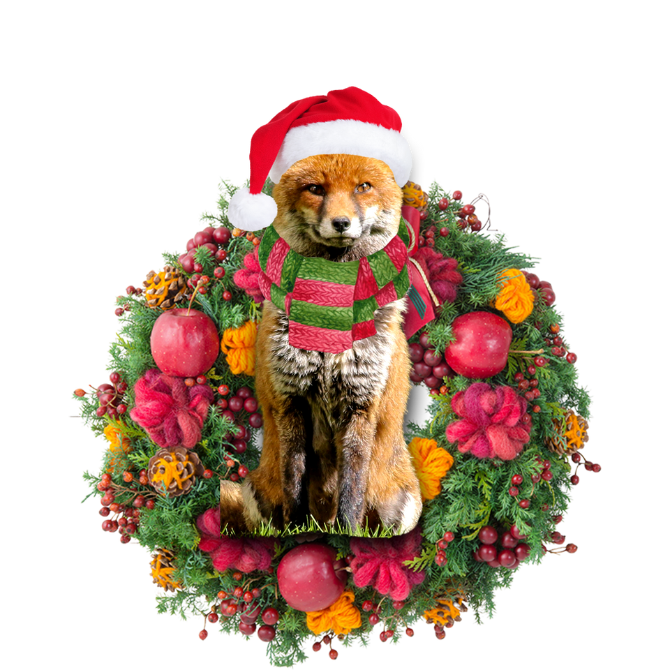 Godmerch- Ornament- Fox Christmas Ornament, Happy Christmas Ornament, Car Ornament