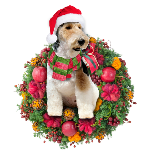 Godmerch- Ornament- Fox Terrier Christmas Ornament, Happy Christmas Ornament, Car Ornament