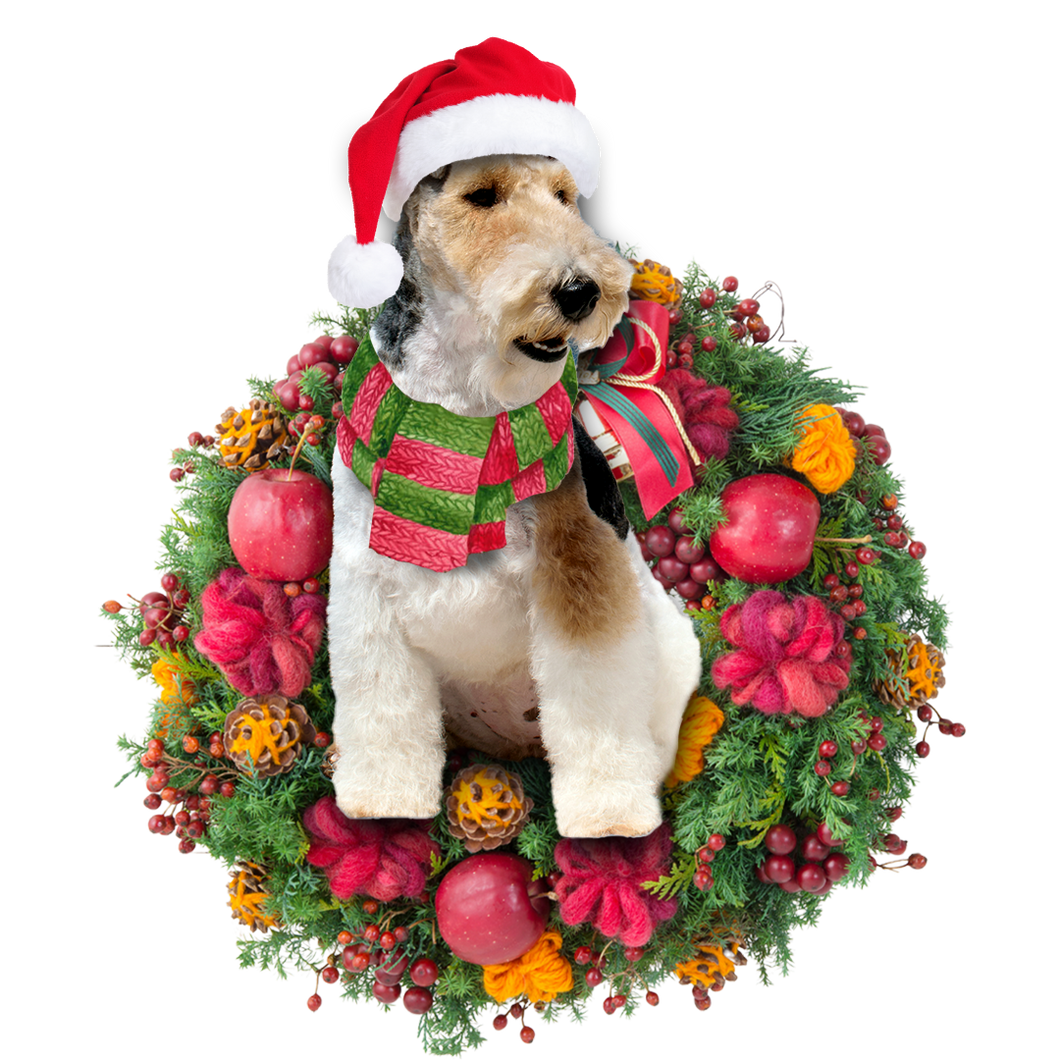 Godmerch- Ornament- Fox Terrier Christmas Ornament, Happy Christmas Ornament, Car Ornament